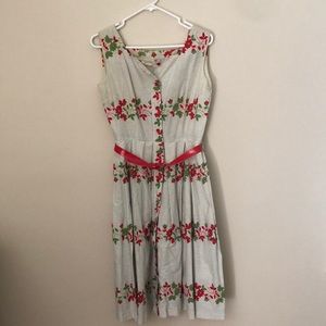 VINTAGE red and white floral dress